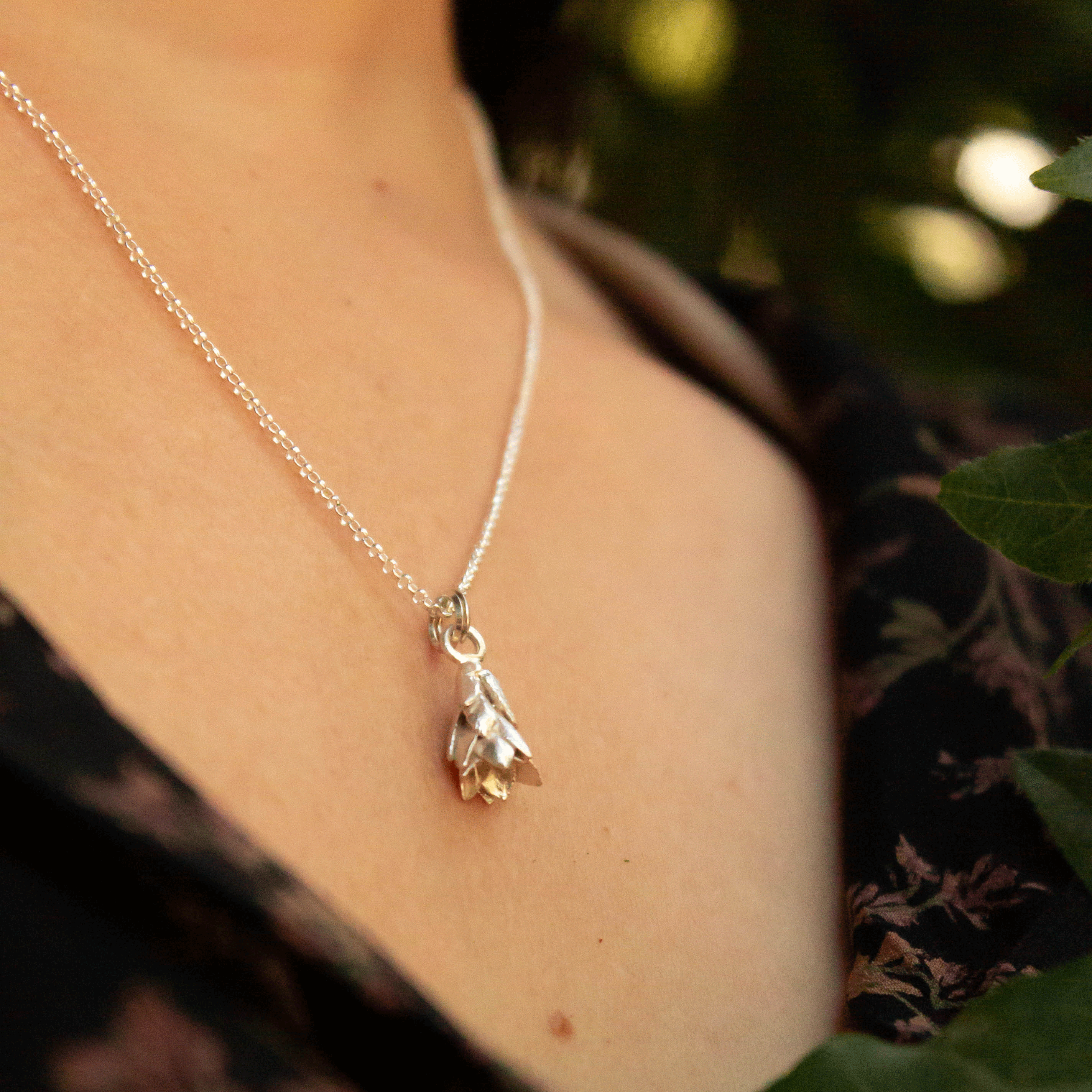 Colgante Suculenta mini plata