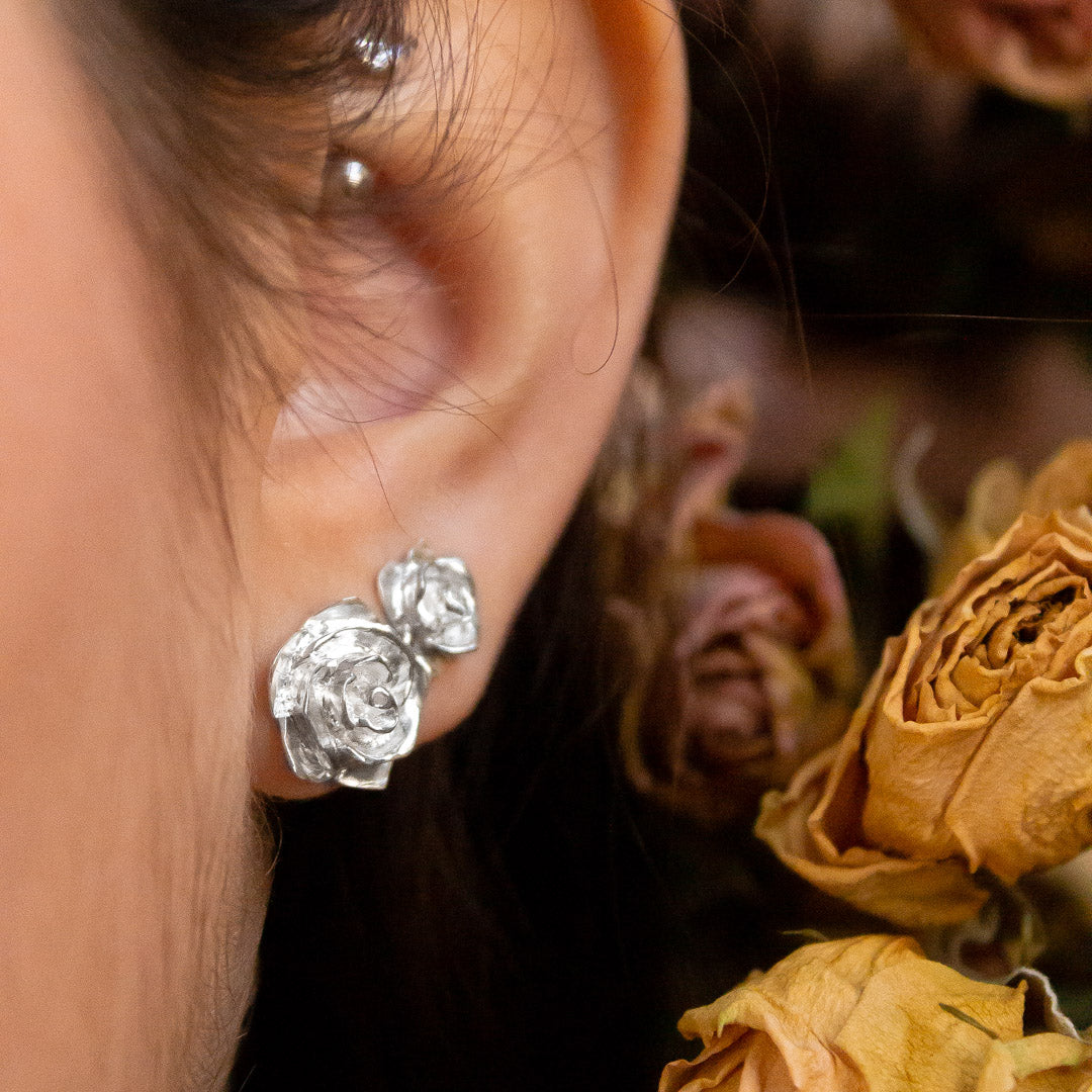 Aros Rosa mediana Plata