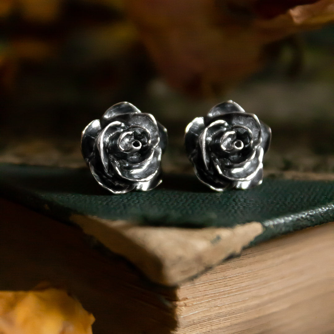 Aros Rosa mediana Plata envejecida