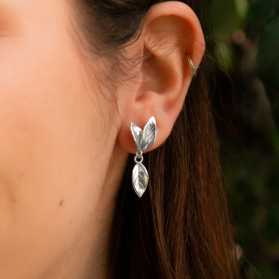 Aros Caqui hojitas colgantes